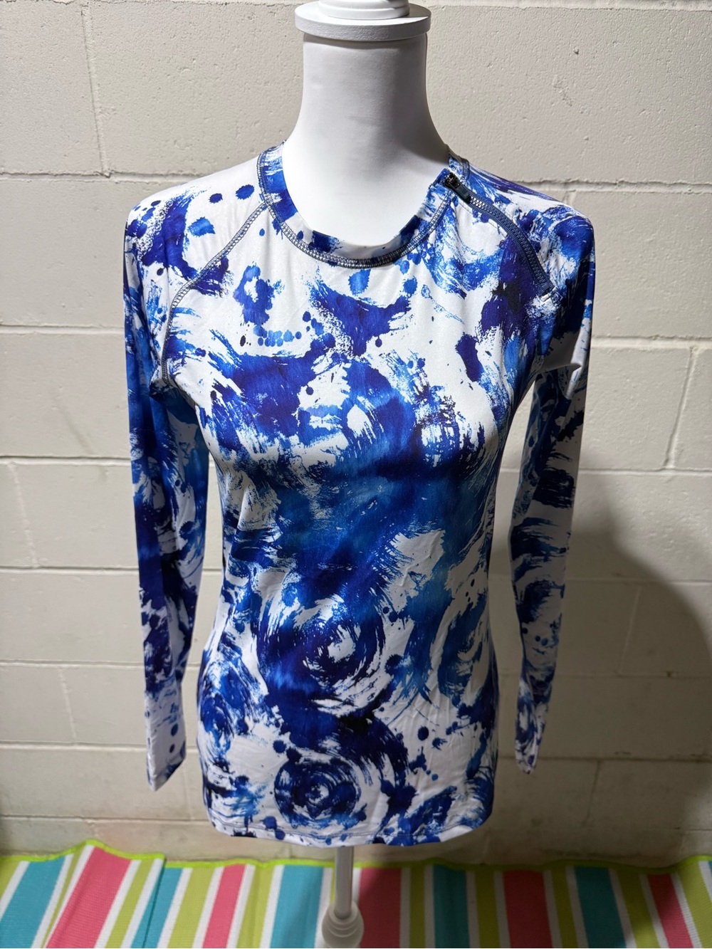 Reel Legends Blue & White Swirl Long-Sleeve Top